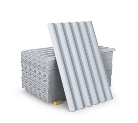 grey slate for roofing. 3D illustration