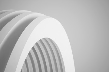 Abstract Architecture Background. Empty White Futuristic Room. 3d Render Illustration