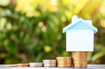 Saving to buy a house that stack  coin growing ,saving money or