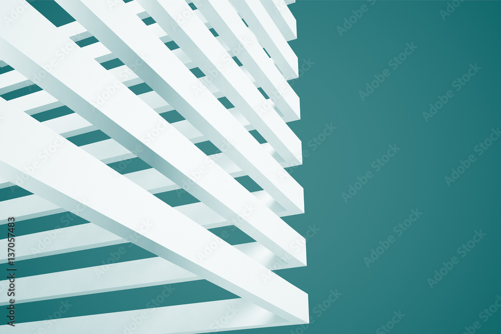 Poster abstract architecture background. empty white futuristic room. 3d render illustration
