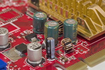 Electronic circuit board close up
