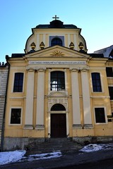 Protestant church in Banska Stiavnica, Slovakia during winter season.