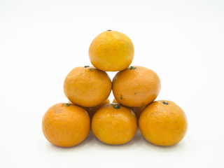 Group of orange on isolated white background