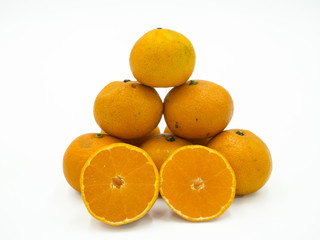 Group of orange on isolated white background