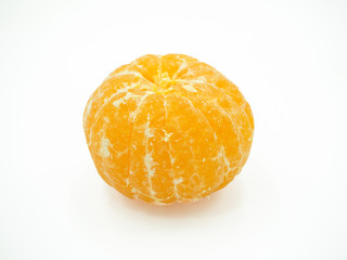 Slice of orange on isolated white background