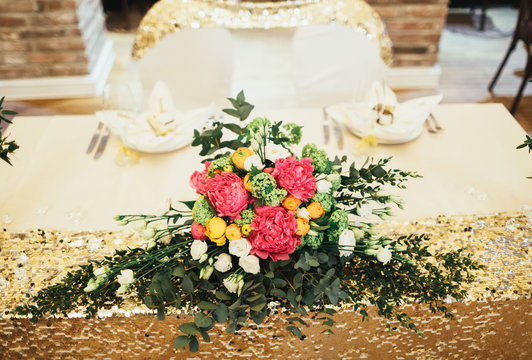 Wedding flowers on the table