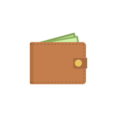 Wallet icon. Vector flat wallet illustration.