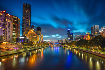 Fototapeta na wymiar City of Melbourne. Cityscape image of Melbourne, Australia during twilight blue hour.