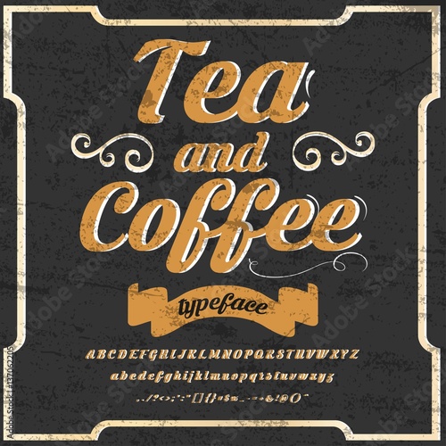 "Handwritten calligraphy font named tea and coffee Typeface, Script