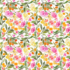 Seamless floral abstract pattern in bright summer colors.