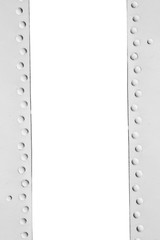 metal frame with rivets and space for text