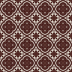 Outline seamless pattern with floral motif. Ornamental abstract background. Ethnic and tribal print.