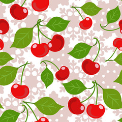 Ripe red cherries