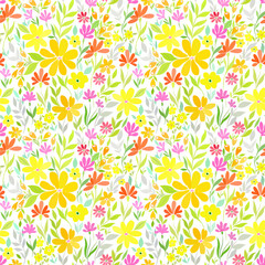  pattern with summer meadow flowers