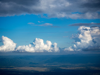 Blue and black sky background, landscape