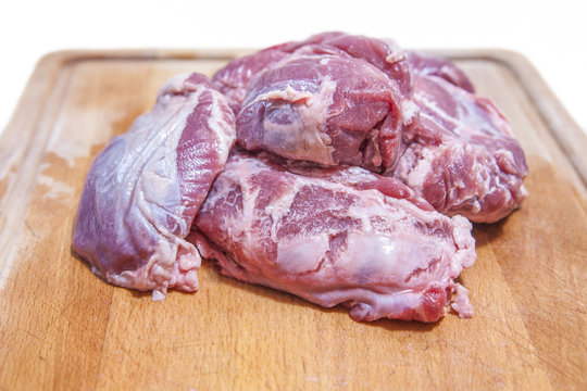 meat cheek pieces of iberian pig