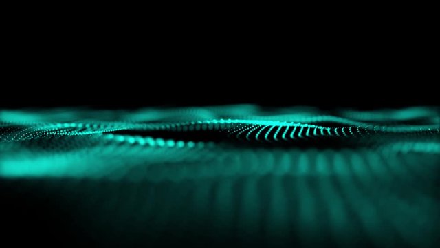 Abstrakter Hintergrund Partikel bewegen sich in Wellen