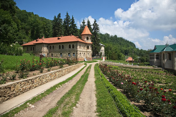 Fototapeta na wymiar Territory of the Orthodox monastery.