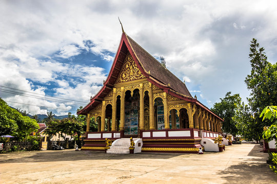 September 20, 2014: Wat Manorom temple in Luang Prabang, Laos