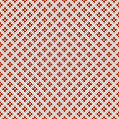 Seamless pattern with floral motif. Minimalist geometric print with flowers. Checked abstract background.