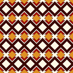 African style seamless pattern with geometric figures. Repeated diamond ornamental abstract background. Ethnic motif.