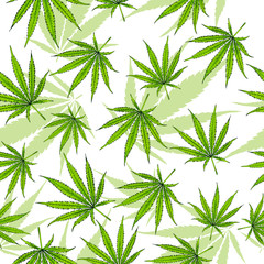Cannabis leafs seamless vector pattern