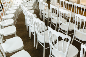 white chairs in a row