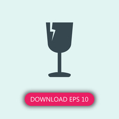 Fragile icon vector