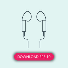 Earphones icon vector