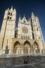 Leon (Spain): cathedral exterior