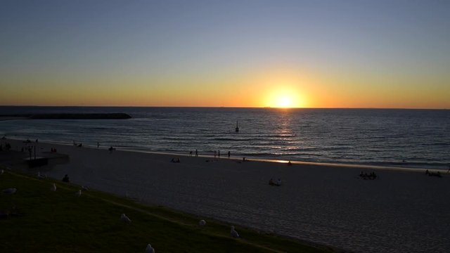 Stadtstrand von Perth im Abendlicht, Cottesloe Beach, Cott, Metropole Perth, Western Australia, Westaustralien, Australien, Down under