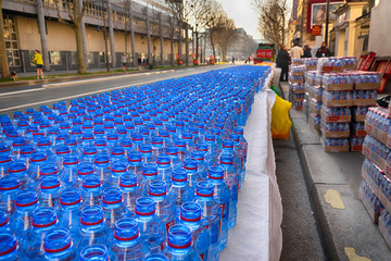 Water bottles for marathon runners
