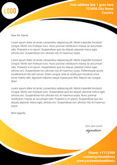 Yellow and black letterhead template
