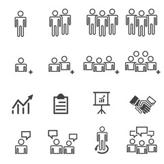 business people team icons . symbol set finance vector illustrat