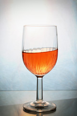 movement of wine in a glass