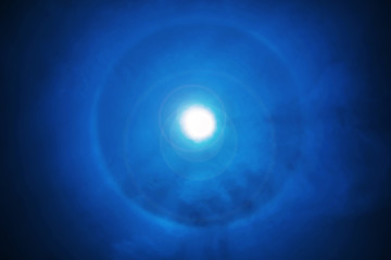 Dark blue tone Sun halo