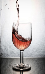 movement of wine in a glass