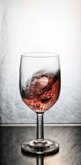 movement of wine in a glass