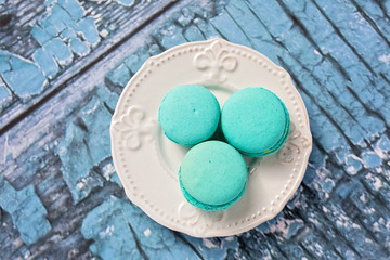 Macarons on plate