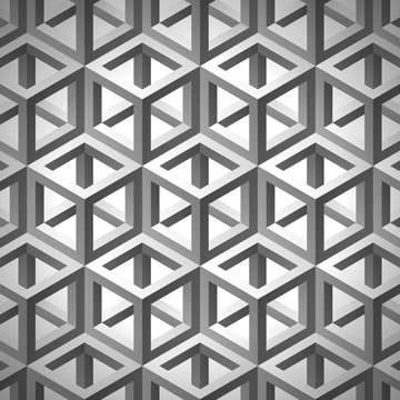 Volume graytexture, cubes, 3d geometric pattern grid, design vector background