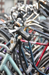 Fototapeta na wymiar Bike Parking in the city, Amsterdam