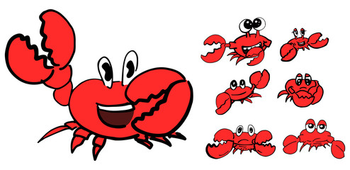 Krab collectie van diverse vector illustraties © emieldelange