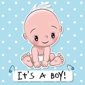 Greeting card it is a boy with baby