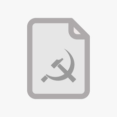 Isolated document with  the communist symbol