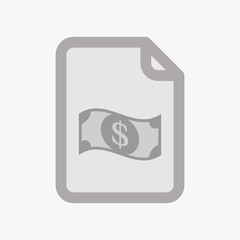 Isolated document with a dollar bank note