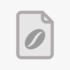 Isolated document with a coffee bean