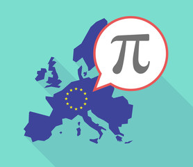 Long shadow EU map with the number pi symbol