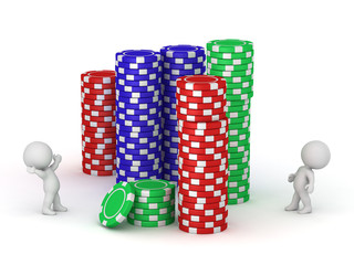 3D Characters and Poker Chips