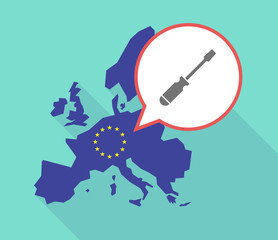 Long shadow EU map with a screwdriver