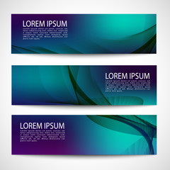 Abstract header gradient purple blue green wave vector design